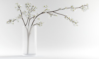 A vase with a tree branch in it