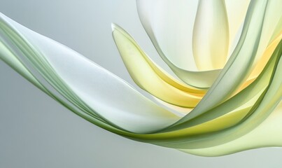 Fototapete - A long green and yellow piece of fabric