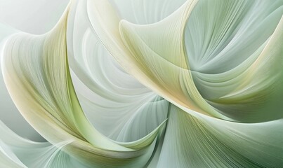 Fototapete - A green and white flower with a lot of detail