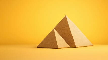 Poster - minimalist geometric pyramid sculpture in warm tones