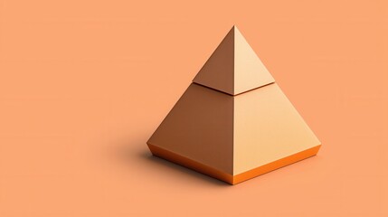 Poster - Geometric Orange Pyramid Shape on Minimalist Studio Background