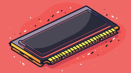 Computer RAM Memory Stick Vector Isolated Illustration