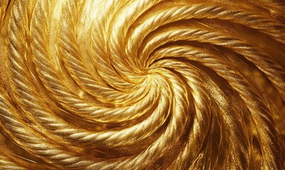 Fototapete - A gold rope is twisted into a spiral