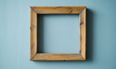 Wall Mural - A wooden frame with a white background