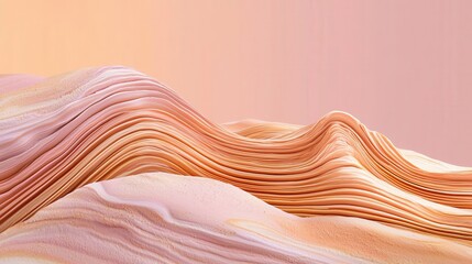 Poster - Captivating Abstract Fluid Waves of Pastel Hues Backdrop