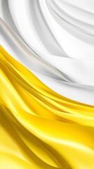 Poster - Yellow and white waves creating an abstract background with a smooth and elegant flow, ideal for design projects requiring a sense of fluidity and dynamism