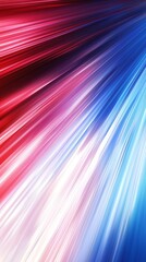Poster - Abstract background featuring vibrant diagonal lines in shades of red and blue converging towards a central bright light beam, creating a dynamic and energetic visual