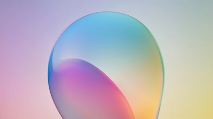 Poster - Smooth surface reflecting pastel colors creating a beautiful abstract composition with a gradient background, perfect for modern and minimalist designs