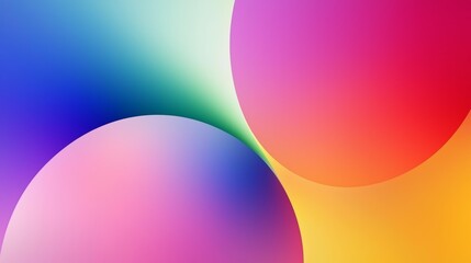 Poster - Colorful gradient background forming overlapping circles with vibrant hues of pink, blue, orange, and purple, creating a visually appealing abstract composition
