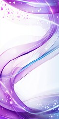 Poster - Flowing and sparkling purple and blue waves dance across a crisp white background, crafting a vibrant and dynamic abstract design full of energy and motion