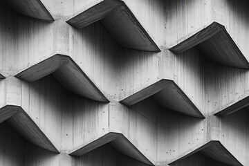 Aufkleber - This image shows a series of concrete geometric shapes casting shadows, highlighting textured design and architectural symmetry under light contrast.