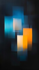Poster - Colorful rectangles overlapping on a dark background, creating a vibrant and dynamic abstract composition with a striking motion blur effect that enhances the sense of energy and movement