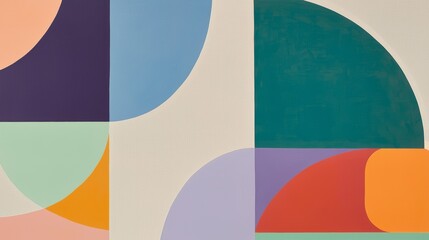 Poster - Modern abstract painting featuring vibrant colors, geometric shapes, and flowing curves, crafting a dynamic and visually engaging composition that captivates the viewer's imagination