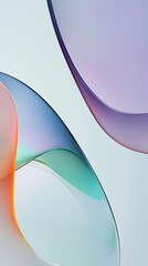 Poster - Smooth, translucent shapes in pastel colors create a flowing, abstract design, ideal for backgrounds and modern art projects, with a sense of movement and dynamism