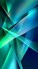 Poster - Intersecting turquoise and green lines create a vibrant and dynamic abstract composition, perfect for adding energy and modern flair to contemporary design projects and backgrounds