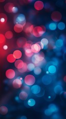 Poster - Pink and blue bokeh lights glowing softly against a dark background, creating a dreamy and festive atmosphere perfect for celebrations, holidays, or any design needing a touch of magic