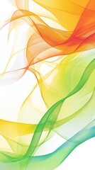 Poster - Smooth, translucent lines in vibrant hues of orange, yellow, green, and blue intertwine and overlap, creating a dynamic and visually appealing abstract composition