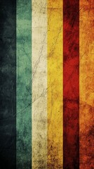 Poster - Vertical stripes featuring a variety of colors and textures create a grunge and vintage background, evoking a rich sense of history and timeless style in every detail