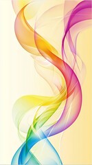 Poster - Swirling smoke in a mesmerizing spectrum of colors creates a dynamic and vibrant abstract design, beautifully contrasting with a soft yellow background for a stunning visual experience
