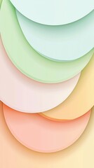 Poster - Soft pastel-colored circles are overlapping, creating a soothing and visually appealing abstract background with a sense of depth and dimension