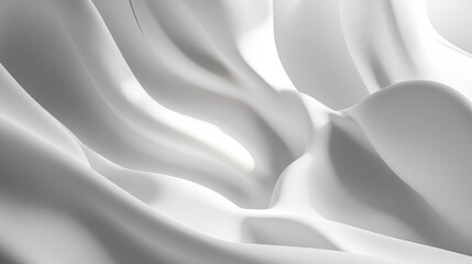 Poster - Textured White Waves Create a Serene Atmosphere in a Minimalist Setting Reflecting Light at Different Angles