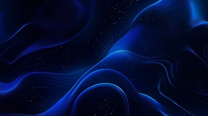 Poster - swirling abstract patterns in deep blue hues create a tranquil atmosphere reminiscent of a cosmic se