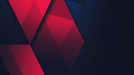 Poster - Vibrant Geometric Patterns in Shades of Red and Blue Create a Captivating Modern Design Suitable for Digital Backgrounds and Art Projects