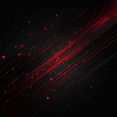 Poster - Dynamic Red and Black Abstract Background With Glowing Particles and Streaks Creating a Sense of Movement and Energy