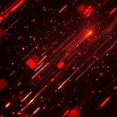 Poster - Dynamic Red Light Trails Create an Energetic Abstract Pattern Against a Dark Background, Conveying Movement and Intensity in a Vibrant Display of Color and Form