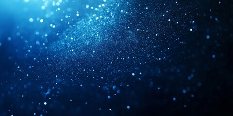 Poster - Tranquil Underwater Scene Showcasing Vibrant Blue Particles Scattering in the Light During Daylight Hours