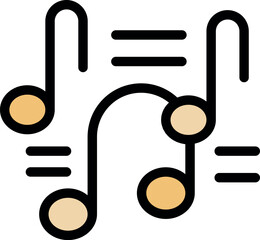 Poster - Intertwined musical notes and symbols form a rhythmic pattern, representing melody, harmony, and musical expression