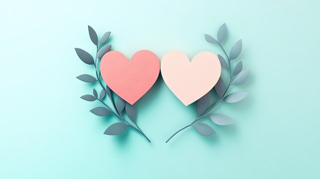 Simple and elegant Valentines Day card with pastel colors and heartfelt text.