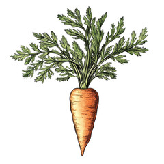 Aufkleber - Fresh Carrot with Leaves on transparent Background