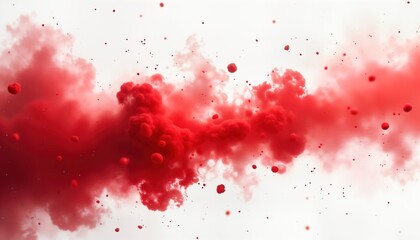 Aufkleber - Realistic red smoke cloud isolated on white background. Dynamic, abstract illustration. Red color. Smoke element. Hot. Concept design. Motion effect. High-quality illustration. Abstract cloud. Great