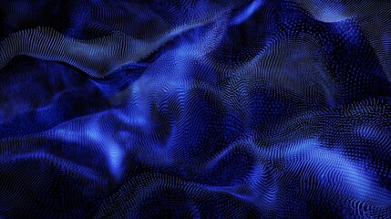 Aufkleber - Dynamic Blue Waves Create an Abstract Texture Resembling Flowing Fabric in an Artistic Display of Light and Shadow
