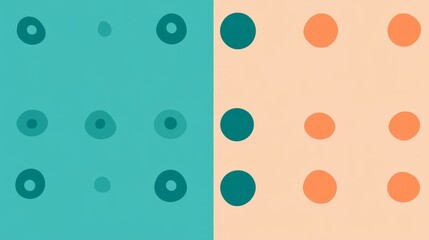 Poster - Colorful Abstract Patterns Featuring Circles in Contrasting Colors on a Solid Background