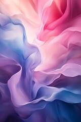 Poster - Colorful Abstract Flowing Shapes Create a Serene Atmosphere With Vibrant Hues of Pink, Purple, and Blue Blending Seamlessly in the Composition