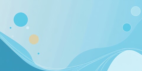 Aufkleber - Bright Blue Abstract Background With Flowing Lines and Circular Shapes Representing Calmness and Creativity in a Modern Design