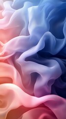 Poster - abstract swirling fabric in soft hues of pink and blue creating a fluid and dynamic visual effect th