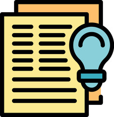Poster - Light bulb illuminating documents, symbolizing creative solutions and innovative thinking in business or education