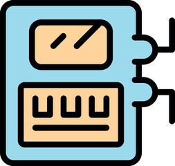 Poster - Electric meter measuring electricity consumption, providing energy data for efficient resource management