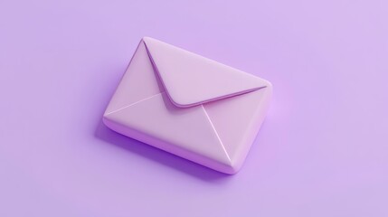 Poster - Soft Purple Envelope Design on a Light Purple Background, Perfect for Digital Invitations or Graphic Designs, Showcasing Creativity and Modern Aesthetics