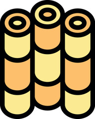 Poster - Three cylinder shaped objects are arranged side by side, creating a visually appealing and stable structure