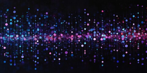 Aufkleber - Colorful Abstract Background Featuring Vibrant Dots and Lines Creating a Mesmerizing Visual Pattern With a Dark Backdrop