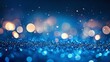© Julia - Dark blue shiny abstract background with copy space for design. Long web banner. Website header. Christmas, New Year, birthday, anniversary, holiday, celebration, holiday concept.