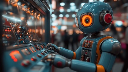 Aufkleber - Advanced Robotic AI Operating Control System in High Tech Environment : Generative AI