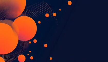 Poster - Bright Orange Circles Create a Vibrant Abstract Design Against a Dark Background, Showcasing Modern Artistic Expression