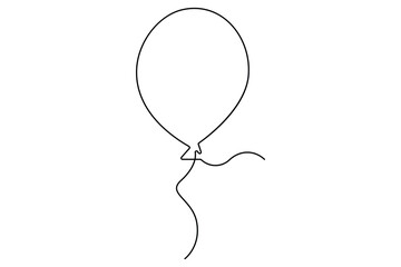 Poster - Minimalist art one line balloon outline vector illustration in a timeless and simple design
