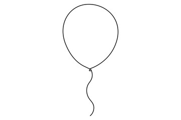 Minimalist art one line balloon outline vector illustration in a timeless and simple design
