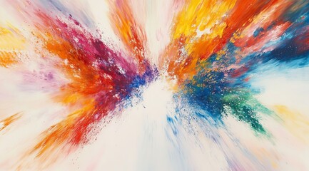 Poster - Colorful Explosion of Abstract Art Showcases Vibrant Hues and Dynamic Movement in a Modern Artistic Expression